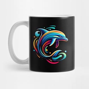 Animal work Dolphin Stylish Vivid Color Geometric Mug